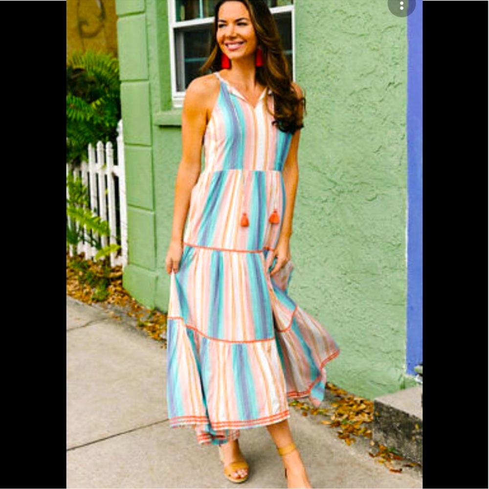 Womens Matilda Jane Lets go together Sunset Season Dress size L NWOT